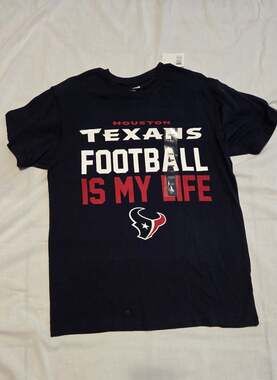 NFL Team Apparel Houston Texans T-Shirt Size L Navy Football Is My Life